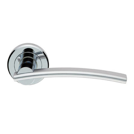 This is an image of Serozzetta - Cumulus Lever On Rose - Polished Chrome/Satin Chrome available to order from T.H Wiggans Architectural Ironmongery in Kendal, quick delivery and discounted prices.
