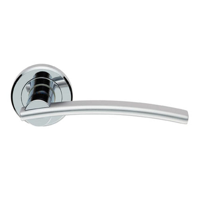 This is an image of Serozzetta - Cumulus Lever On Rose - Polished Chrome/Satin Chrome available to order from T.H Wiggans Architectural Ironmongery in Kendal, quick delivery and discounted prices.