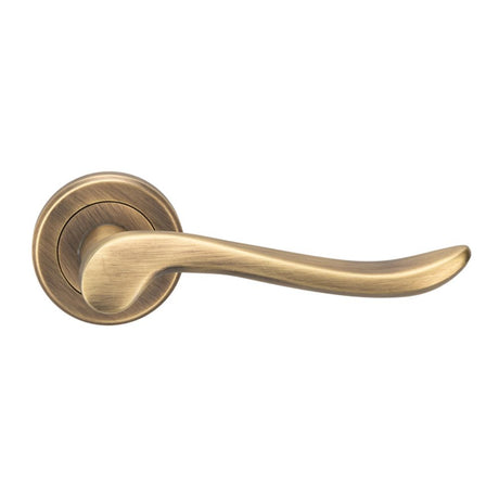 This is an image of Serozzetta - Verdun Lever On Rose - Antique Brass available to order from T.H Wiggans Architectural Ironmongery in Kendal, quick delivery and discounted prices.