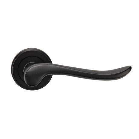 This is an image of Serozzetta - Verdun Lever On Rose - Matt Black available to order from T.H Wiggans Architectural Ironmongery in Kendal, quick delivery and discounted prices.
