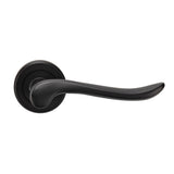 This is an image of Serozzetta - Verdun Lever On Rose - Matt Black available to order from T.H Wiggans Architectural Ironmongery in Kendal, quick delivery and discounted prices.