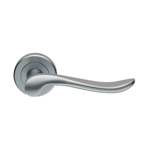 This is an image of Serozzetta - Verdun Lever On Rose - Satin Chrome available to order from T.H Wiggans Architectural Ironmongery in Kendal, quick delivery and discounted prices.