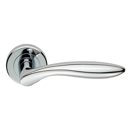 This is an image of Serozzetta - Shark Lever on Rose - Polished Chrome available to order from T.H Wiggans Architectural Ironmongery in Kendal, quick delivery and discounted prices.