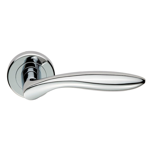 This is an image of Serozzetta - Shark Lever on Rose - Polished Chrome available to order from T.H Wiggans Architectural Ironmongery in Kendal, quick delivery and discounted prices.