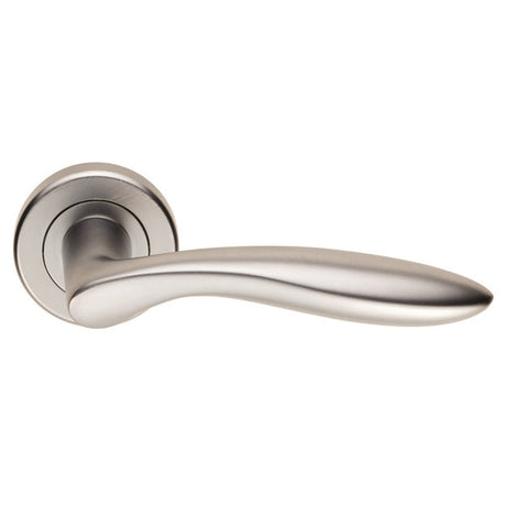 This is an image of Serozzetta - Shark Lever on Rose - Satin Chrome available to order from T.H Wiggans Architectural Ironmongery in Kendal, quick delivery and discounted prices.