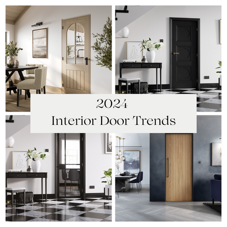 This is an image showing some of the most in  trend interior doors in 2024