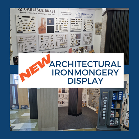 This is an image show some images of our new Architectural Ironmongery Display at T.H. Wiggans Ironmongery in Kendal