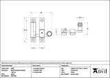 From The Anvil - Pewter Beehive Quadrant Fastener - Narrow