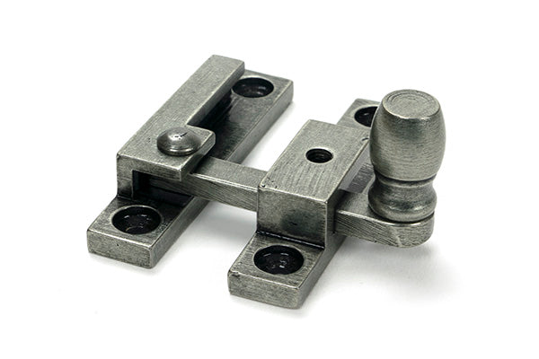 This is an image of From The Anvil - Pewter Mushroom Quadrant Fastener - Narrow available to order from T.H. Wiggans Ironmongery in Kendal.