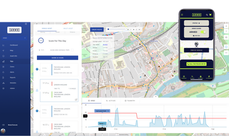 This is an image showing the ARMD Guard Smart Van Alarm & Tracker showing the tracking section on the app