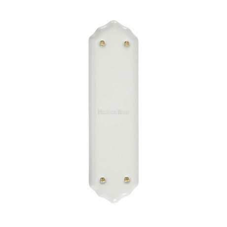 This is an image of a Heritage Brass - Shaped Fingerplate 280 x 77mm - Plain White, 5000 that is available to order from T.H Wiggans Ironmongery in Kendal.