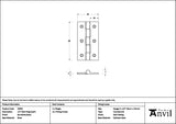 From The Anvil - Burnished Brass 2.5" Butt Hinge (pair)