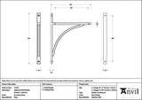 From The Anvil - Burnished Brass Apperley Shelf Bracket (314mm x 250mm)