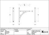 From The Anvil - Burnished Brass Tyne Shelf Bracket (260mm x 200mm)