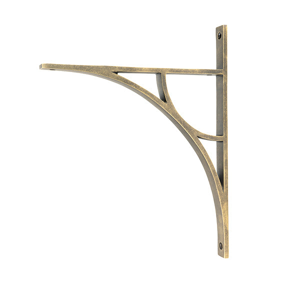 This is an image of From The Anvil - Burnished Brass Tyne Shelf Bracket (314mm x 250mm) available to order from T.H. Wiggans Ironmongery in Kendal.