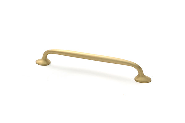 This is an image of From The Anvil - Satin Brass Moore Pull Handle - Medium available to order from T.H. Wiggans Ironmongery in Kendal.