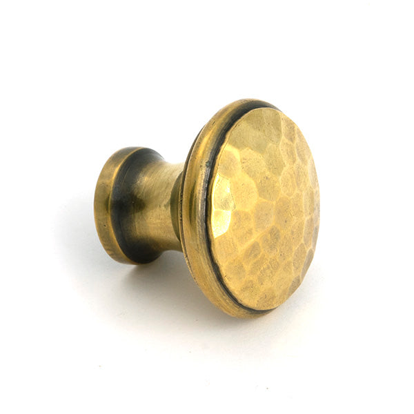 From The Anvil - Aged Brass Hammered Cabinet Knob - Medium