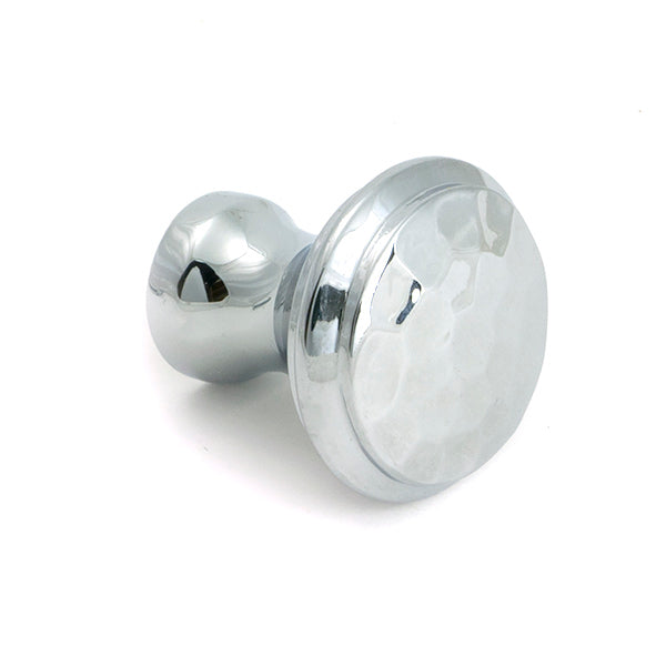 From The Anvil - Polished Chrome Hammered Cabinet Knob - Small