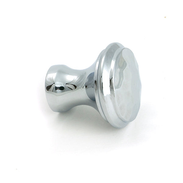 From The Anvil - Polished Chrome Hammered Cabinet Knob - Small