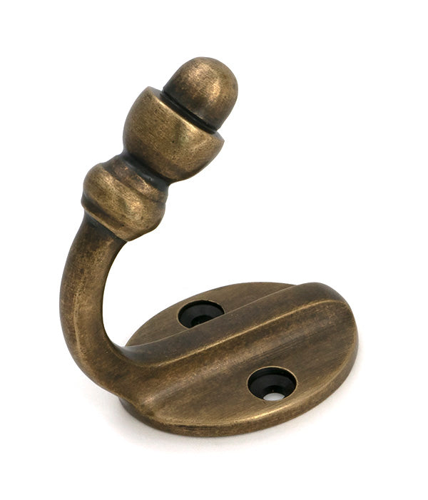 This is an image of From The Anvil - Burnished Brass Coat Hook available to order from T.H. Wiggans Ironmongery in Kendal.