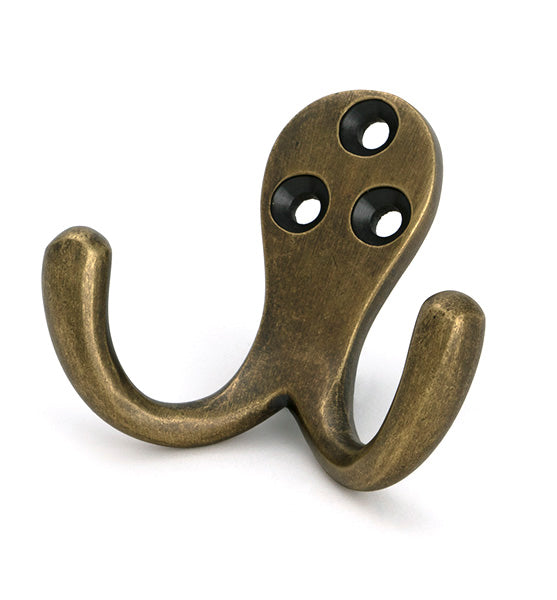 This is an image of From The Anvil - Burnished Brass Celtic Double Robe Hook available to order from T.H. Wiggans Ironmongery in Kendal.