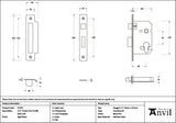 From The Anvil - Aged Brass 2Â½" Euro Profile Sash Lock