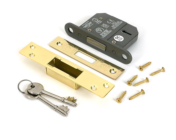 From The Anvil - Polished Brass 2Â½" 5 Lever BS Dead Lock