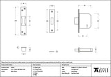 From The Anvil - Satin Brass 2Â½" 5 Lever BS Dead Lock