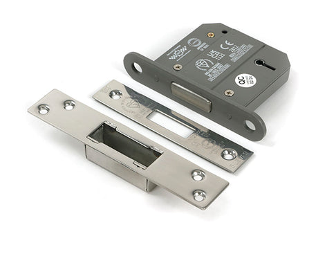 This is an image of From The Anvil - Polished Chrome 3" 5 Lever BS Dead Lock KA available to order from T.H. Wiggans Ironmongery in Kendal.