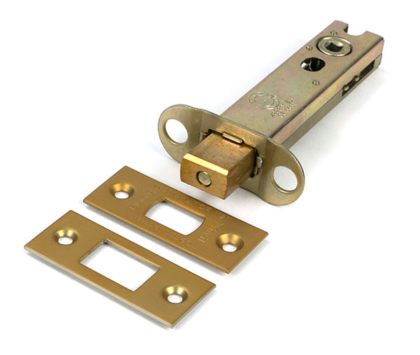 This is an image of From The Anvil - Satin Brass 4" Heavy Duty Tubular Deadbolt available to order from T.H. Wiggans Ironmongery in Kendal.