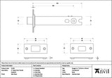 From The Anvil - Satin Brass 5" Heavy Duty Tubular Deadbolt