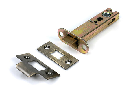 This is an image of From The Anvil - Aged Brass 4" Heavy Duty Latch available to order from T.H. Wiggans Ironmongery in Kendal.