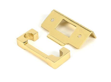 This is an image of From The Anvil - Polished Brass Â½" Rebate Kit for Heavy Duty Latch available to order from T.H. Wiggans Ironmongery in Kendal.