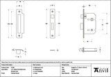 From The Anvil - Polished Nickel 2Â½" Heavy Duty Bathroom Mortice Lock