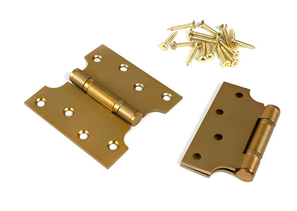 From The Anvil - Satin Brass 4" x 2" x 4" Parliament Hinge (pair) ss