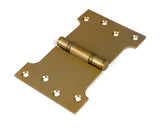 This is an image of From The Anvil - Satin Brass 4" x 4" x 6" Parliament Hinge (pair) ss available to order from T.H. Wiggans Ironmongery in Kendal.