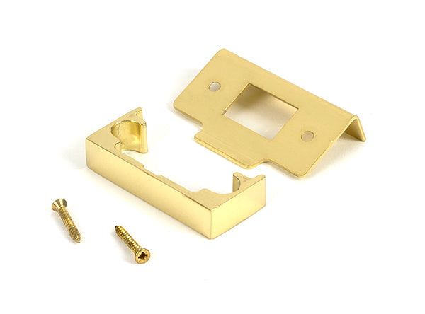 From The Anvil - Polished Brass Â½" Rebate Kit for Tubular Mortice Latch