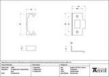 From The Anvil - Polished Bronze Â½" Rebate Kit for Tubular Mortice Latch