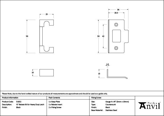 From The Anvil - Black Â½" Rebate Kit for Heavy Duty Latch
