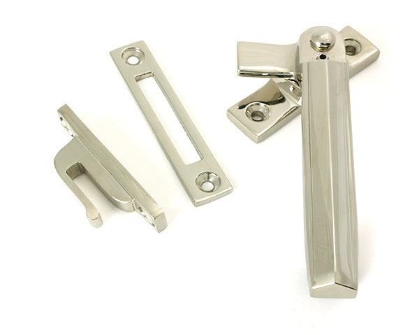 This is an image of From The Anvil - Polished Nickel Locking Art Deco Fastener - RH available to order from T.H. Wiggans Ironmongery in Kendal.