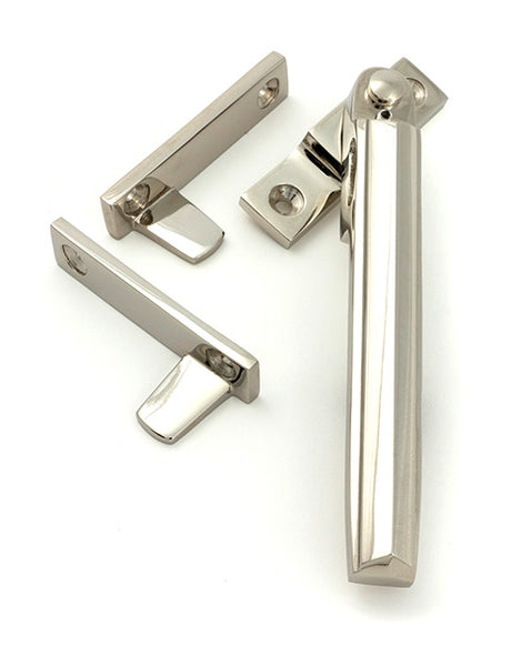 This is an image of From The Anvil - Polished Nickel Night-Vent Locking Art Deco Fastener available to order from T.H. Wiggans Ironmongery in Kendal.