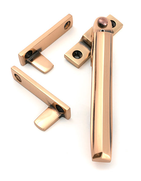 This is an image of From The Anvil - Polished Bronze Night-Vent Locking Art Deco Fastener available to order from T.H. Wiggans Ironmongery in Kendal.