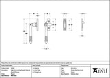 From The Anvil - Pewter Night-Vent Locking Reeded Fastener (Steel Window)