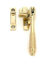 From The Anvil - Polished Brass Night-Vent Locking Reeded Fastener (Steel Window)