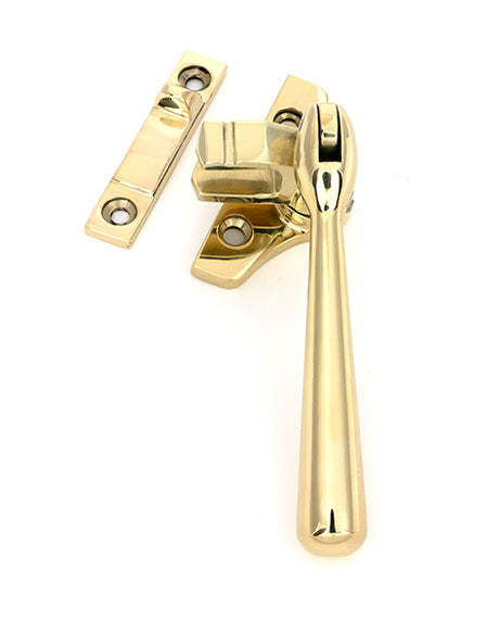 This is an image of From The Anvil - Polished Brass Night-Vent Locking Newbury Fastener (Steel Window) available to order from T.H. Wiggans Ironmongery in Kendal.