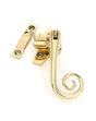 This is an image of From The Anvil - Polished Brass Night-Vent Locking Monkeytail Fastener (Steel Window) available to order from T.H. Wiggans Ironmongery in Kendal.