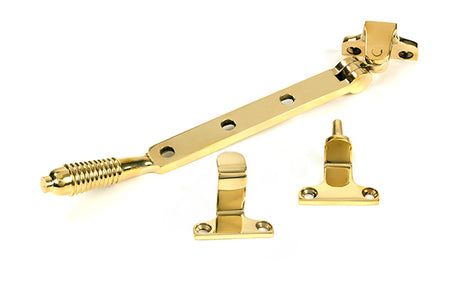 This is an image of From The Anvil - Polished Brass 8" Reeded Stay (Steel Window) available to order from T.H. Wiggans Ironmongery in Kendal.