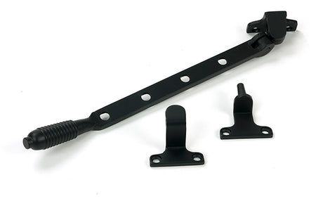 This is an image of From The Anvil - Matt Black 10" Reeded Stay (Steel Window) available to order from T.H. Wiggans Ironmongery in Kendal.