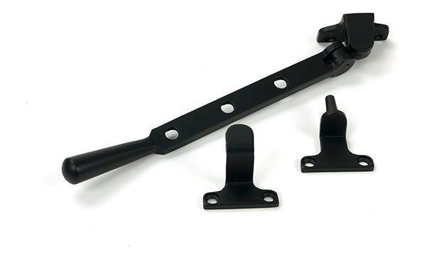 This is an image of From The Anvil - Matt Black 8" Newbury Stay (Steel Window) available to order from T.H. Wiggans Ironmongery in Kendal.
