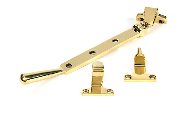 This is an image of From The Anvil - Polished Brass 8" Newbury Stay (Steel Window) available to order from T.H. Wiggans Ironmongery in Kendal.